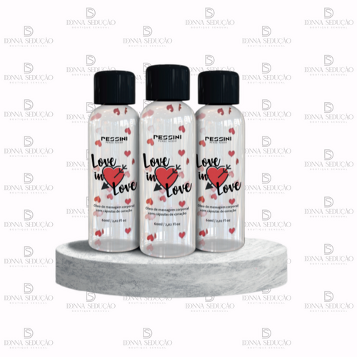 imagem  ÓLEO LOVE IN LOVE MASSAGEM COM CÁPSULAS DE CORAÇÃO 60ML