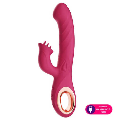 imagem VIBRADOR (2 EM 1) VAI E VEM RECARREGÁVEL AVELUDADO