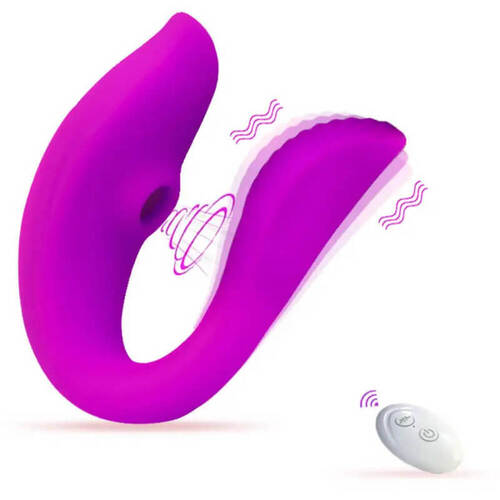imagem Vibrador 3 em 1 casal com sucção e controle remoto
