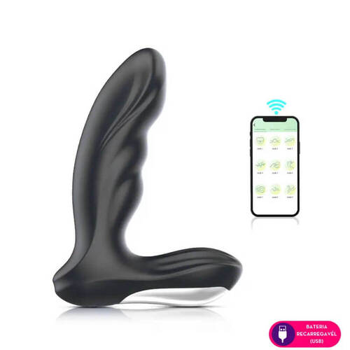 imagem Vibrador aplicativo massageador de próstata recarregável