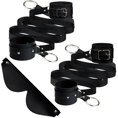 imagem Kit Bondage 3 em 1 com vendas, algemas e tornozeleiras 