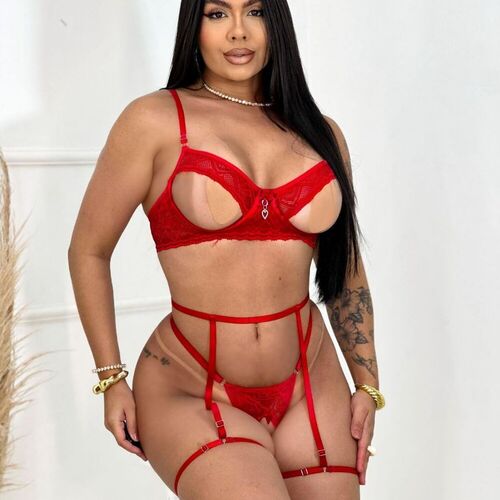 imagem Conjunto Scarlet cinta liga 03 peça 