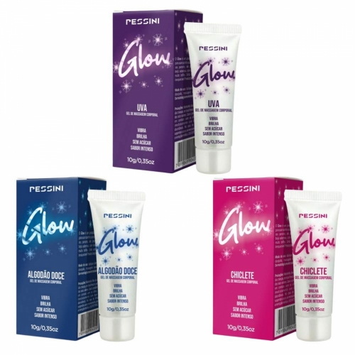 imagem Gel glow Beijável com efeito Brilhoso e Vibração -  10g Disponível em 3 Sabores